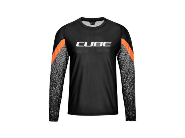 dres CUBE  EDGE ROUND NECK JERSEY dlouhý rukáv black/orange
