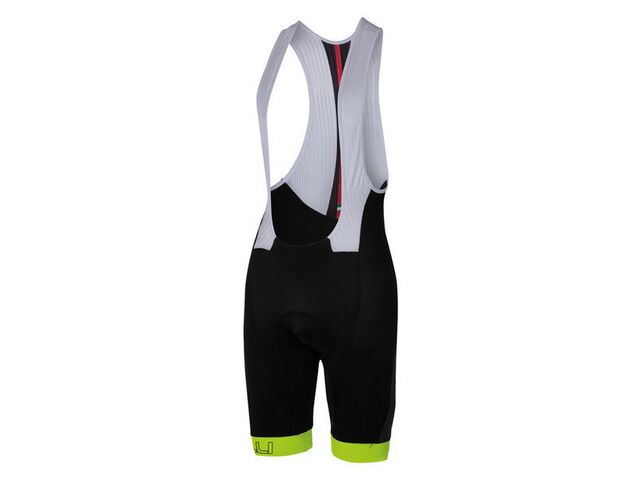 Castelli - pánské kalhoty Velocissimo s vložkou, black/yellow fluo