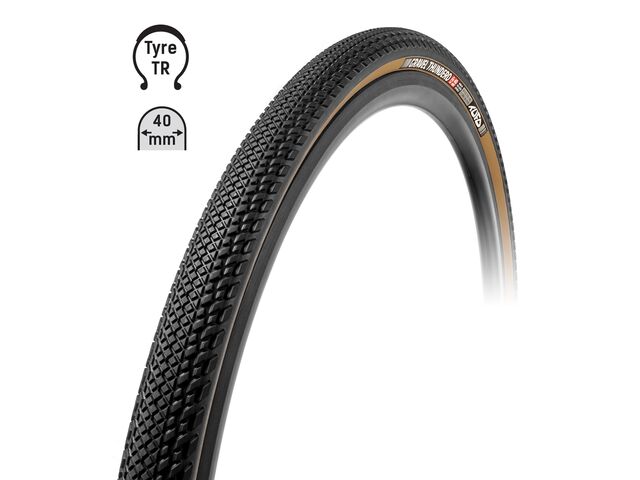 plášť TUFO Gravel THUNDERO 700x40C, bezdušový béžová bočnice