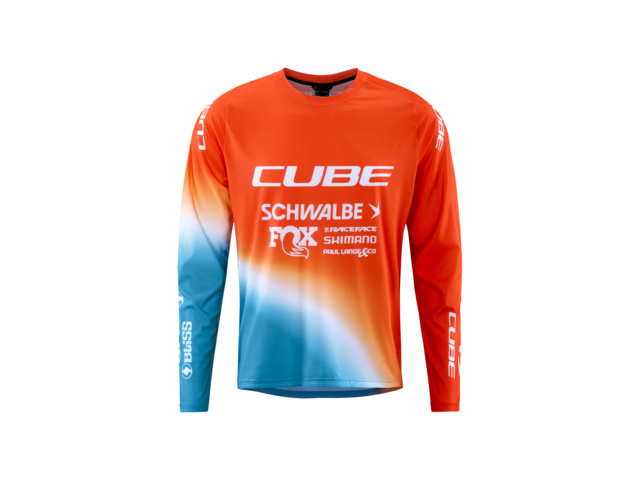 dres CUBE MTB X Factory Racing L/S white´n´blue´n´red