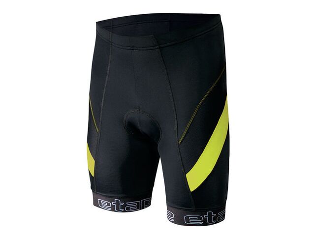 Etape - pánské kalhoty PROFI PAS s vložkou, černá/žlutá fluo