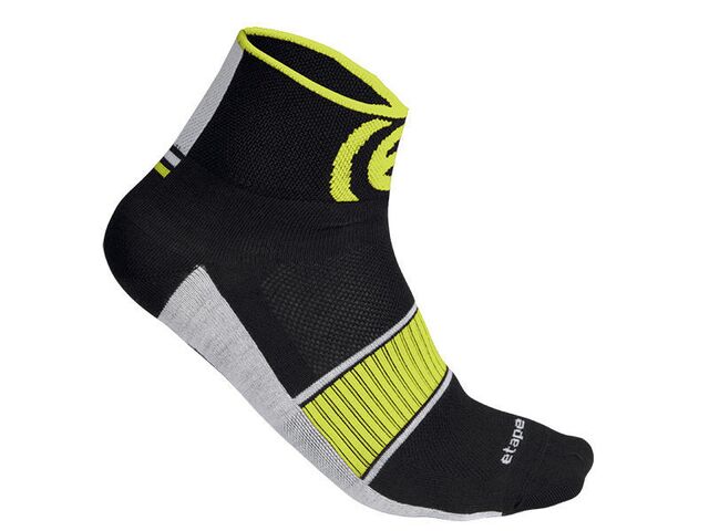 Etape - ponožky SOX, černá/žlutá fluo