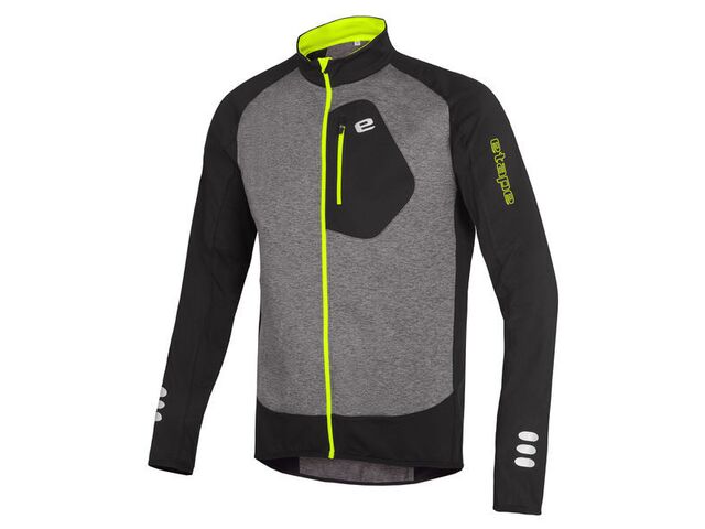 Pánský dres ETAPE STONE, antracit melír/žlutá fluo