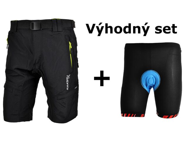 SILVINI PÁNSKÉ CYKLISTICKÉ KALHOTY RANGO MP857 black lime + set