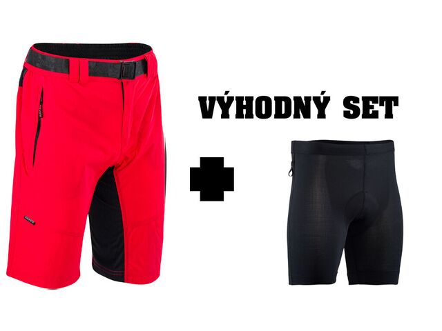 Pánské kalhoty SILVINI MTB Rango MP1616 red + kalhoty INNER