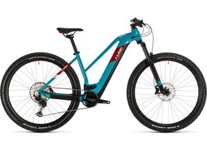 Horské elektrokolo CUBE REACTION HYBRID EXC 29 625 TRAPEZE 2020 petrol´n´red