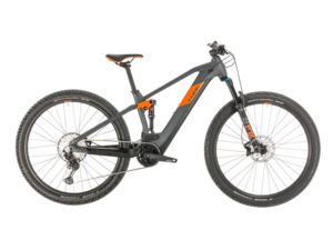Horské elektrokolo CUBE STEREO HYBRID 120 RACE 29 625 2020 grey´n´orange