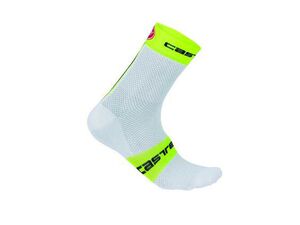 Castelli - pánské ponožky Free 9 cm, white/neon